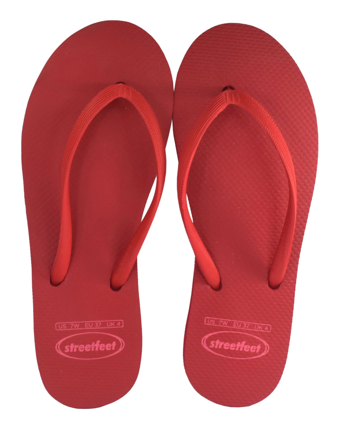 Laal flip flops for women, stylish and comfortable footwear in red.