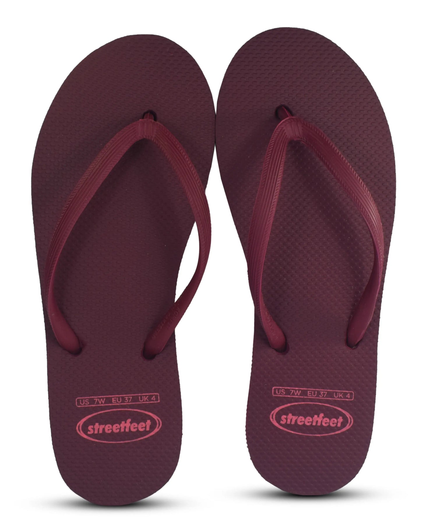 Jaamni Flip Flops by StreetFeet – Bold and Comfortable Footwear in a Deep Plum Purple Color, Cushioned Footbed, and Durable Outsole, Perfect for a Rich and Stylish Statement Look.
