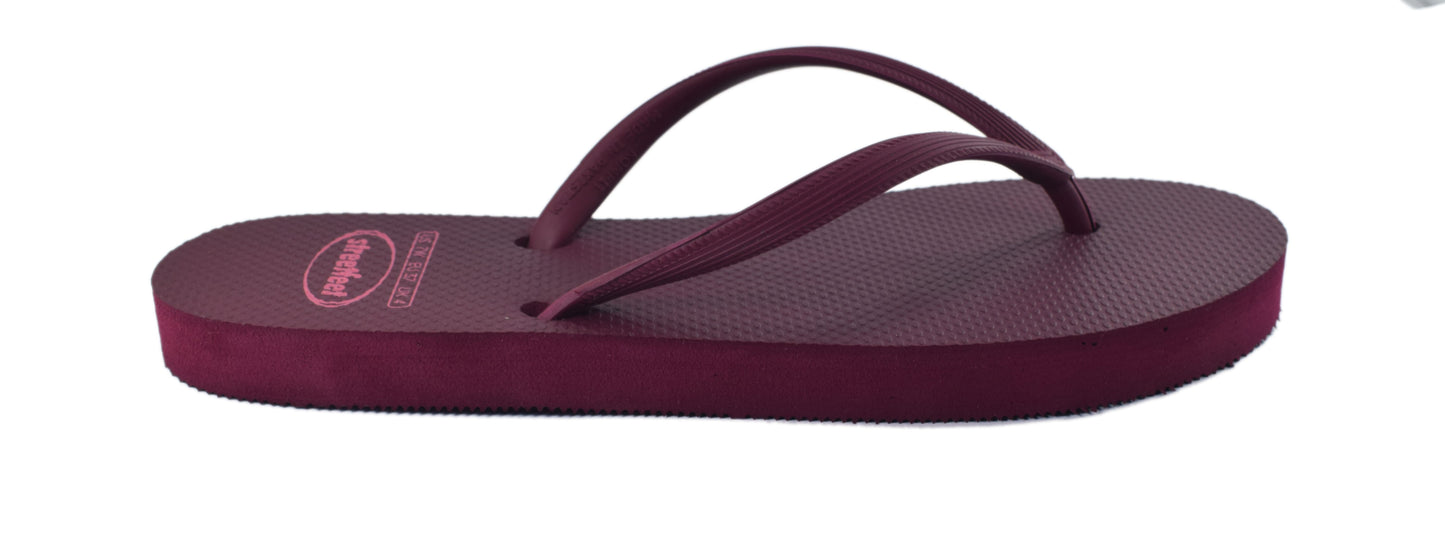 Jaamni Flip Flops by StreetFeet – Bold and Comfortable Footwear in a Deep Plum Purple Color, Cushioned Footbed, and Durable Outsole, Perfect for a Rich and Stylish Statement Look.