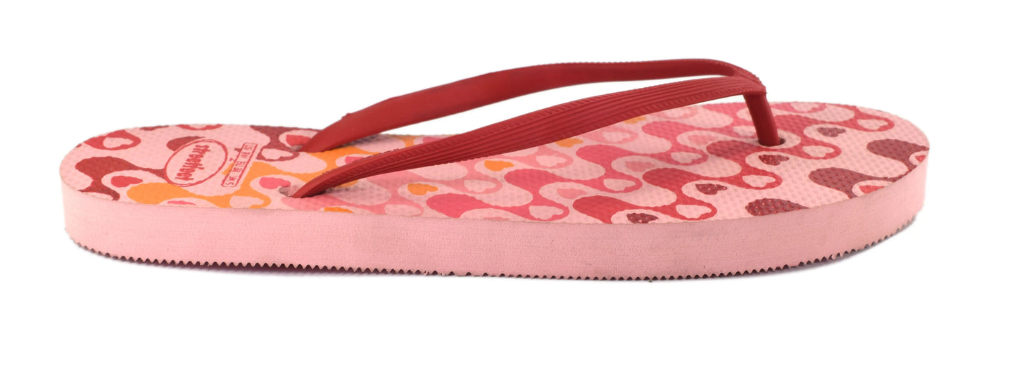 "Wavy Flip Flops by StreetFeet – Stylish and Comfortable Footwear with Unique Heartwaves Design, Cushioned Footbed, and Durable Outsole, Perfect for a Playful and Trendy Look.