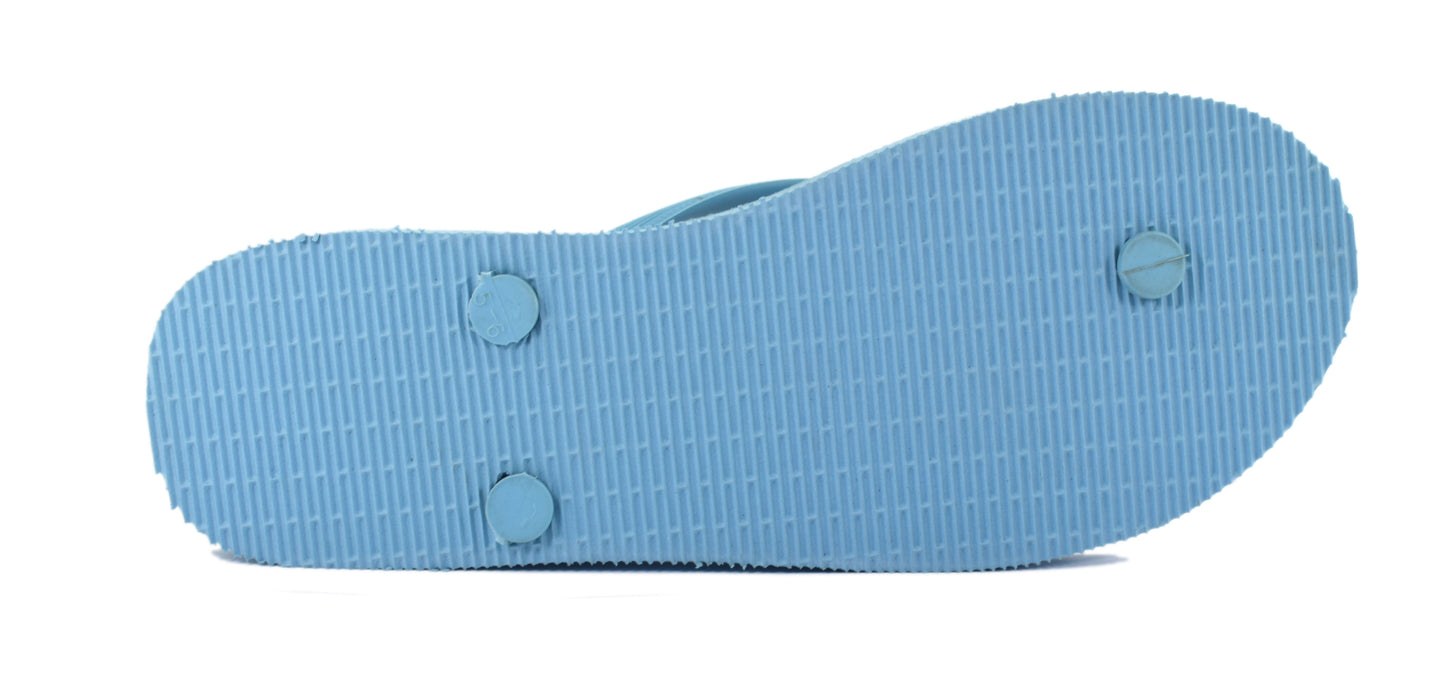 Light blue flip flops with bow print for women – StreetFeet Coquette