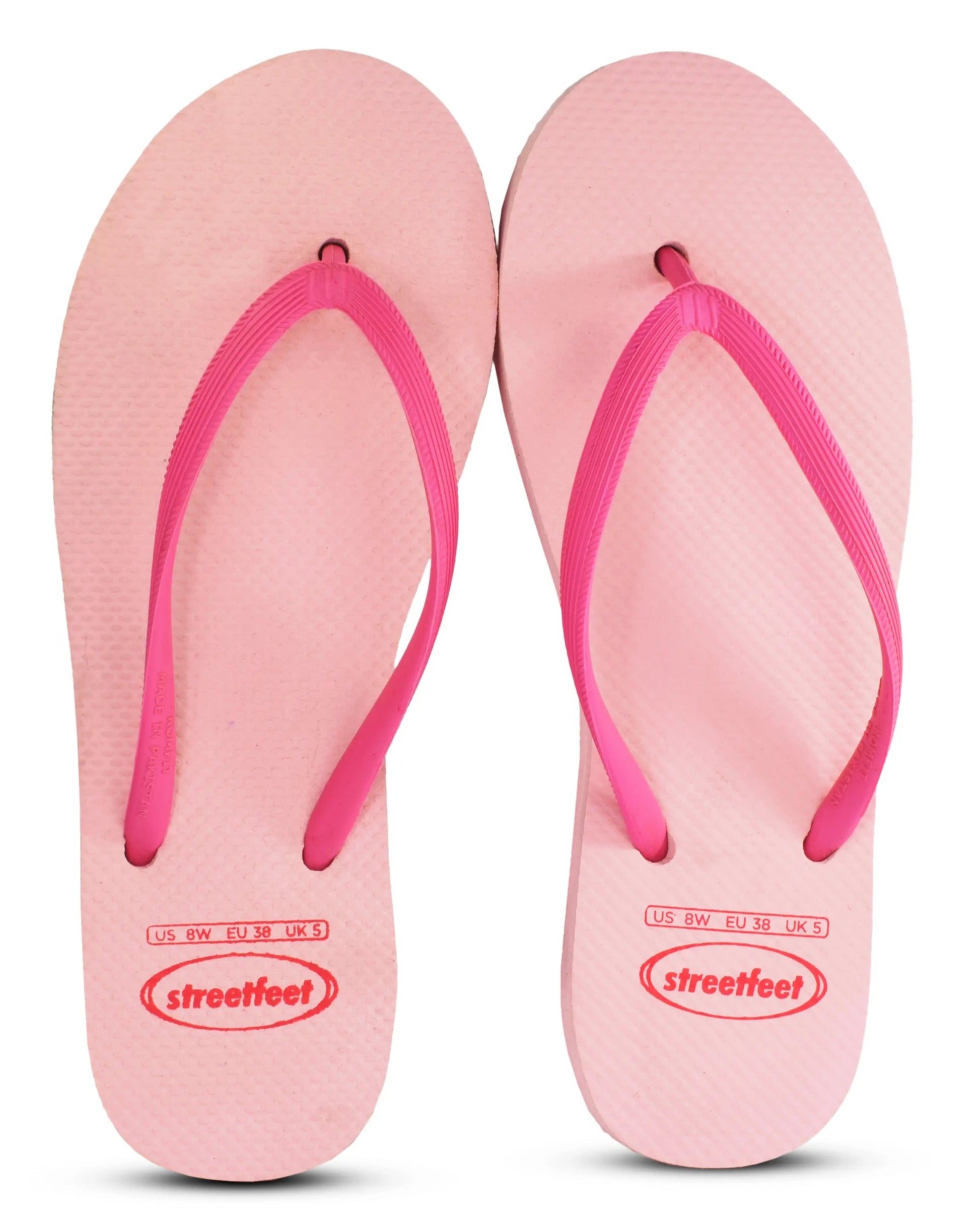 Rosy Flip Flops by StreetFeet – Elegant and Comfortable Footwear with Soft Rosy Pink Sole and Dark Pink Strap, Cushioned Footbed, and Durable Outsole, Perfect for Adding Feminine Charm to Your Casual Style.
