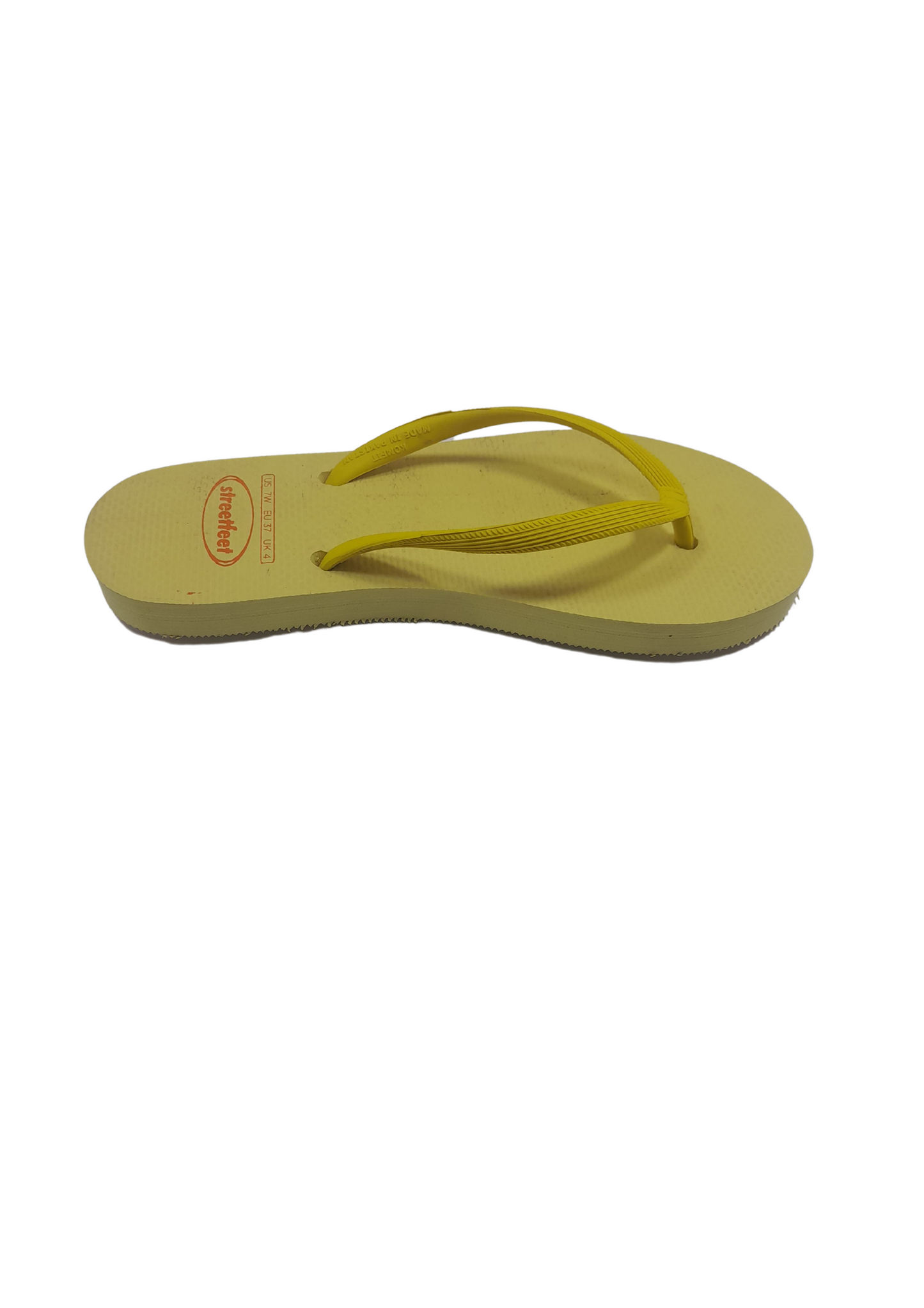 Lemon Sorbet Flip Flops by StreetFeet – Simple and Comfortable Footwear in a Solid Lemon Yellow Color, Cushioned Footbed, and Durable Outsole, Perfect for a Fresh and Minimal Summer Style.