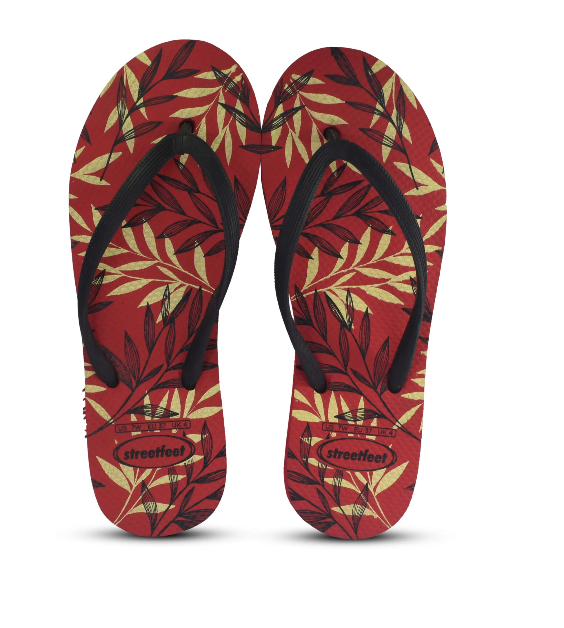Chic flip-flops with a soft leafy print, designed for easy summer days.
Flexible rubber straps and cushioned soles for a smooth, natural stride.
A breezy, casual choice for walks, errands, and relaxed hangouts.
Available in 5 statement colors- red, black, beige, maroon and off-white.