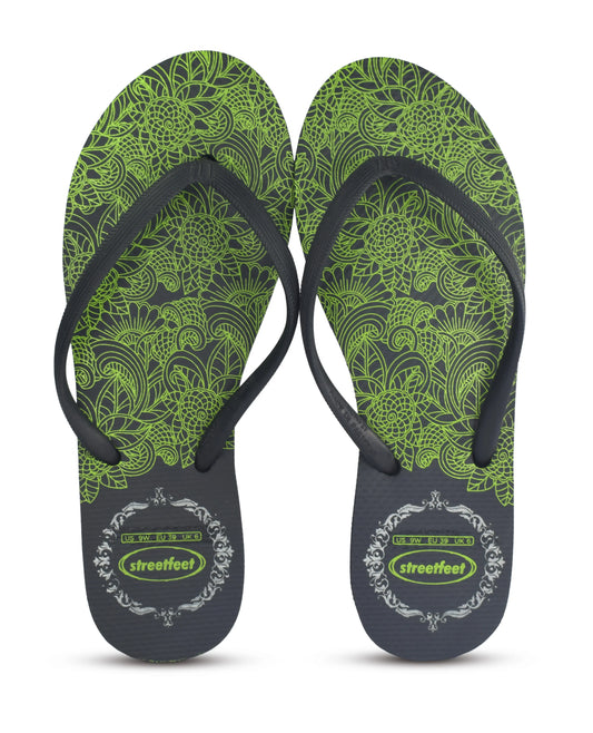 Henna Flip Flops by StreetFeet – Ethnic and Comfortable Footwear with Intricate Henna-Inspired Design, Cushioned Footbed, and Durable Outsole, Perfect for a Traditional Yet Trendy Look.