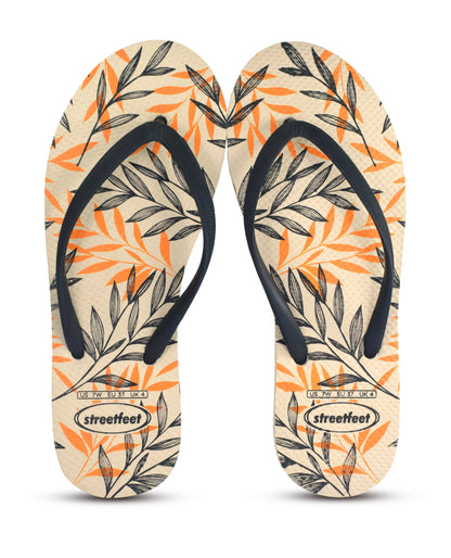 Chic flip-flops with a soft leafy print, designed for easy summer days.
Flexible rubber straps and cushioned soles for a smooth, natural stride.
A breezy, casual choice for walks, errands, and relaxed hangouts.
Available in 5 statement colors- red, black, beige, maroon and off-white.