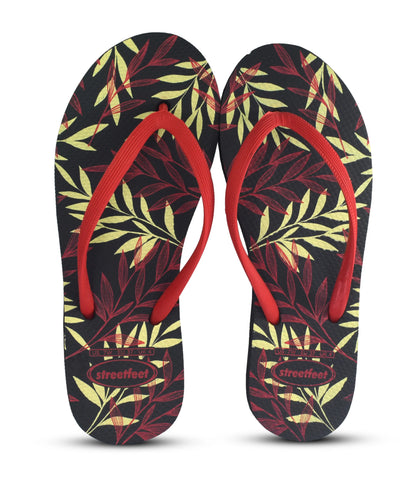 Chic flip-flops with a soft leafy print, designed for easy summer days.
Flexible rubber straps and cushioned soles for a smooth, natural stride.
A breezy, casual choice for walks, errands, and relaxed hangouts.
Available in 5 statement colors- red, black, beige, maroon and off-white.