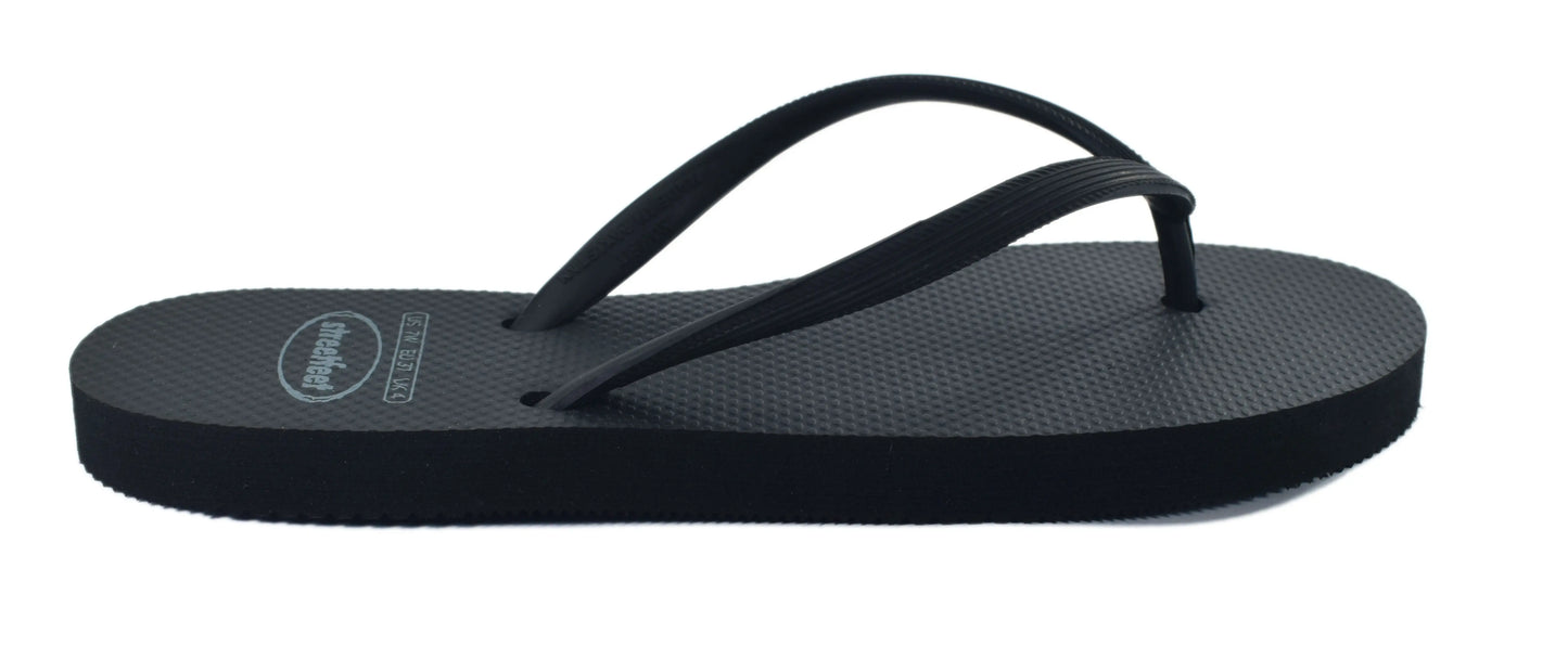 Black Siyaah flip flops for women, stylish and durable footwear


