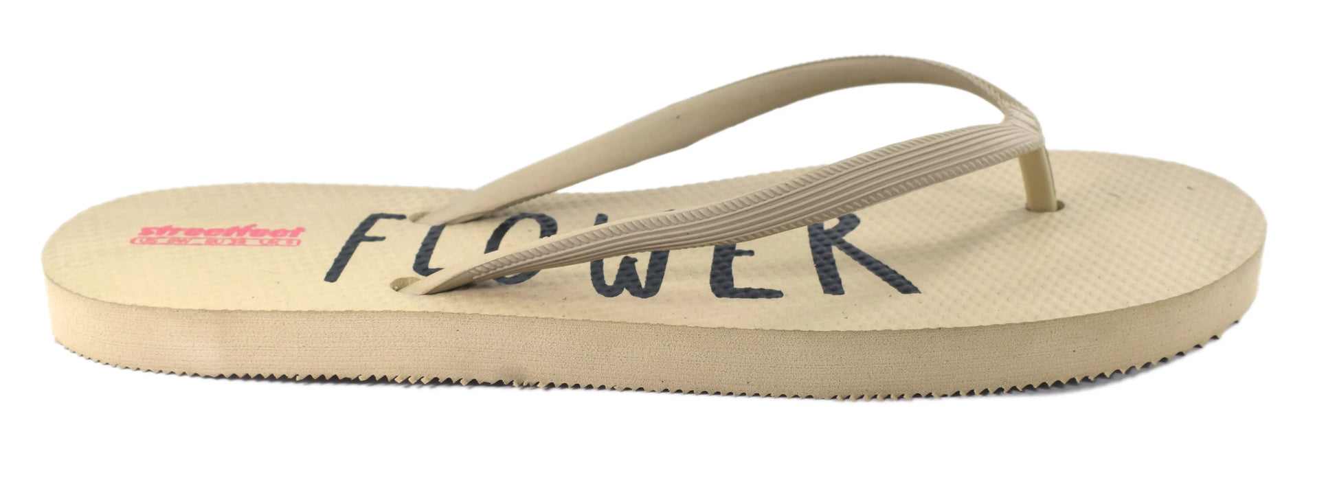 Flower Flip Flops by StreetFeet – An elegant and comfortable white footwear option with a delicate floral design, cushioned footbed, and a durable set of straps. A perfect addition to your wardrobe for a fresh and feminine look.