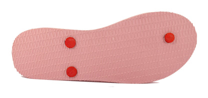 Wavy flip flops for women – Pink Sole with Dark and Light Pink Waves and Heart Design, Stylish and Comfortable Footwear

