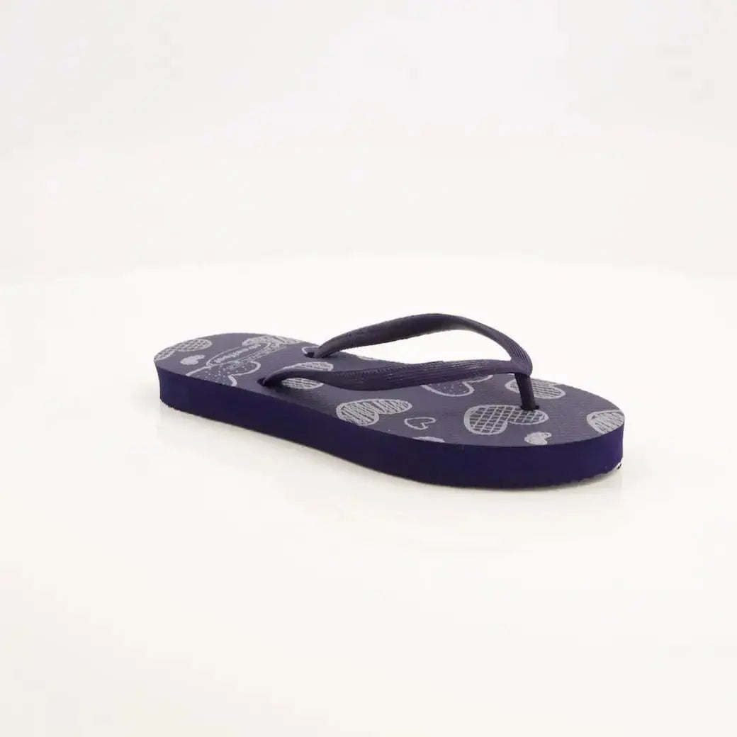 Dil Flip-Flops by Street Feet featuring a colorful heart design, lightweight breathable sole, and durable PVC straps for long-lasting comfort. Stylish casual footwear perfect for everyday wear.