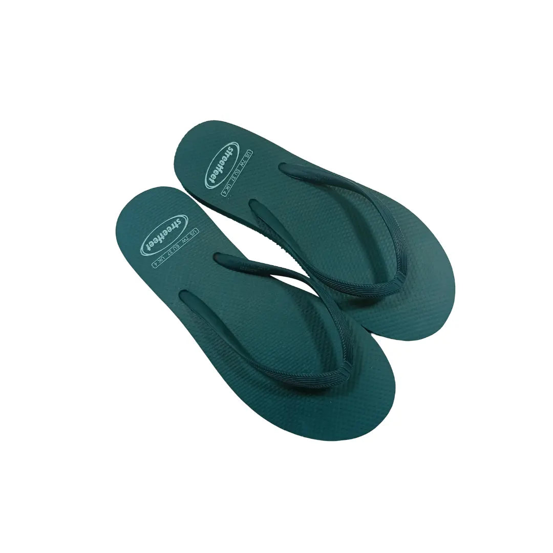 Dark green Forest flip flops for women, comfortable casual footwear

