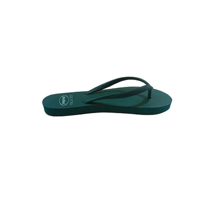 Dark green Forest flip flops for women, comfortable casual footwear

