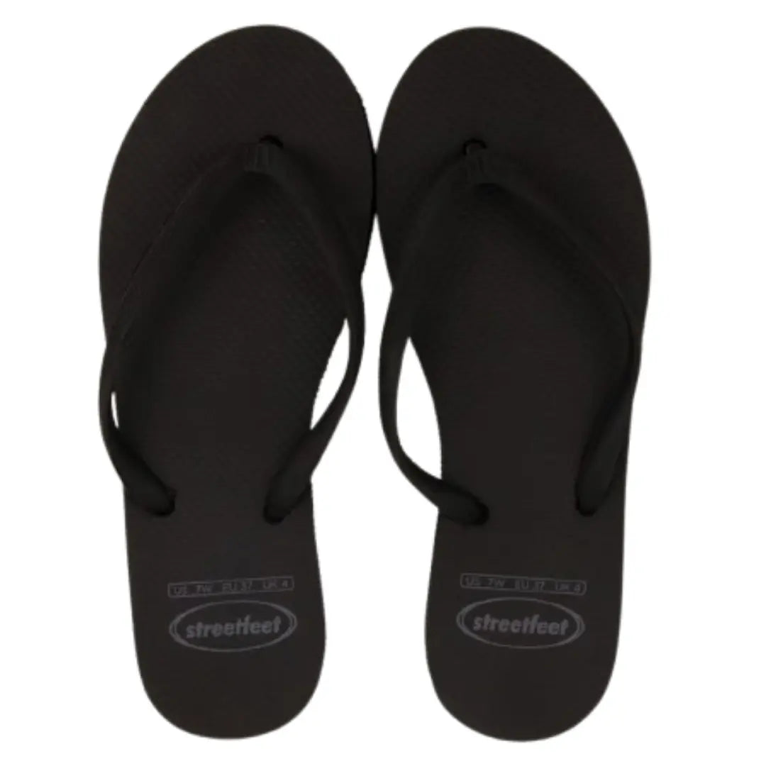 Black Siyaah flip flops for women, stylish and durable footwear


