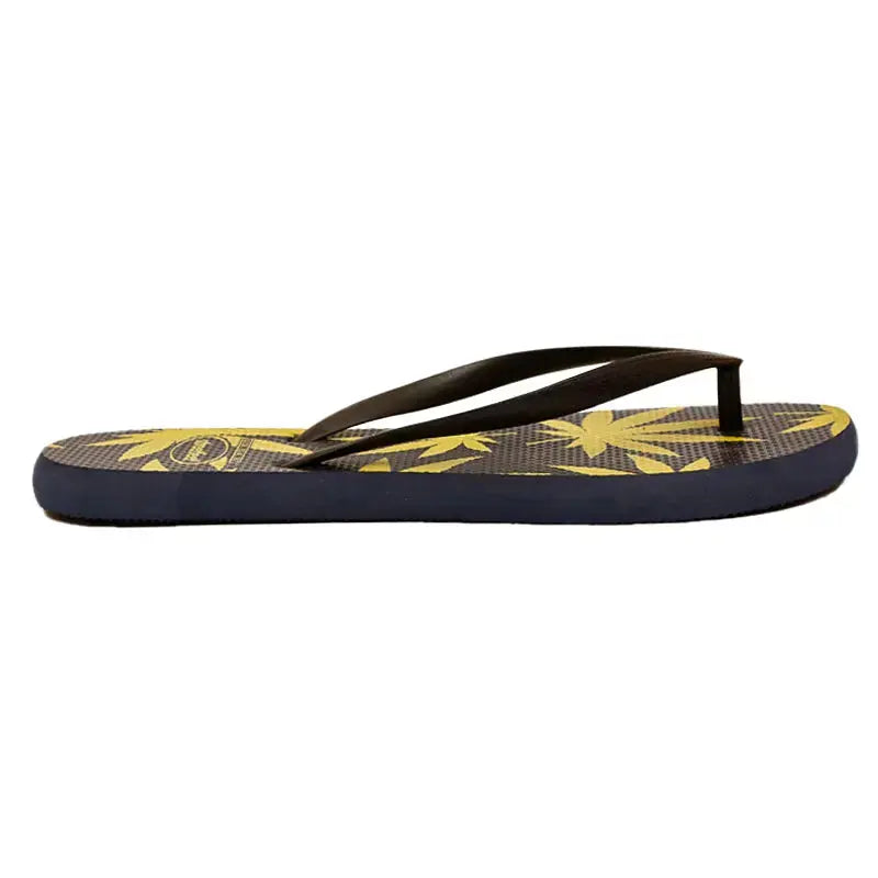 Leafy Pattern Flip-Flops with vibrant green leaf design, featuring soft cushioned soles and sturdy rubber straps.
Lightweight and breathable flip flops for casual everyday wear, perfect for summers.
Ideal ladies sandals for any occasion and activity. 
Available in 2 versatile color combinations-  yellow & black and green & off-white.