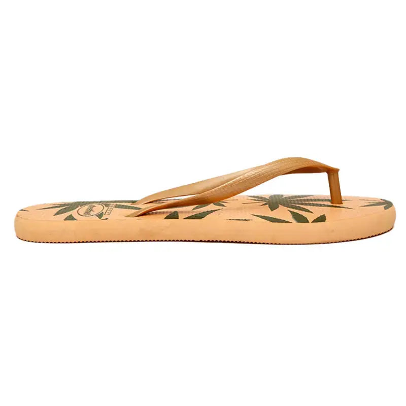 Leafy Pattern Flip-Flops with vibrant green leaf design, featuring soft cushioned soles and sturdy rubber straps.
Lightweight and breathable flip flops for casual everyday wear, perfect for summers.
Ideal ladies sandals for any occasion and activity. 
Available in 2 versatile color combinations-  yellow & black and green & off-white.