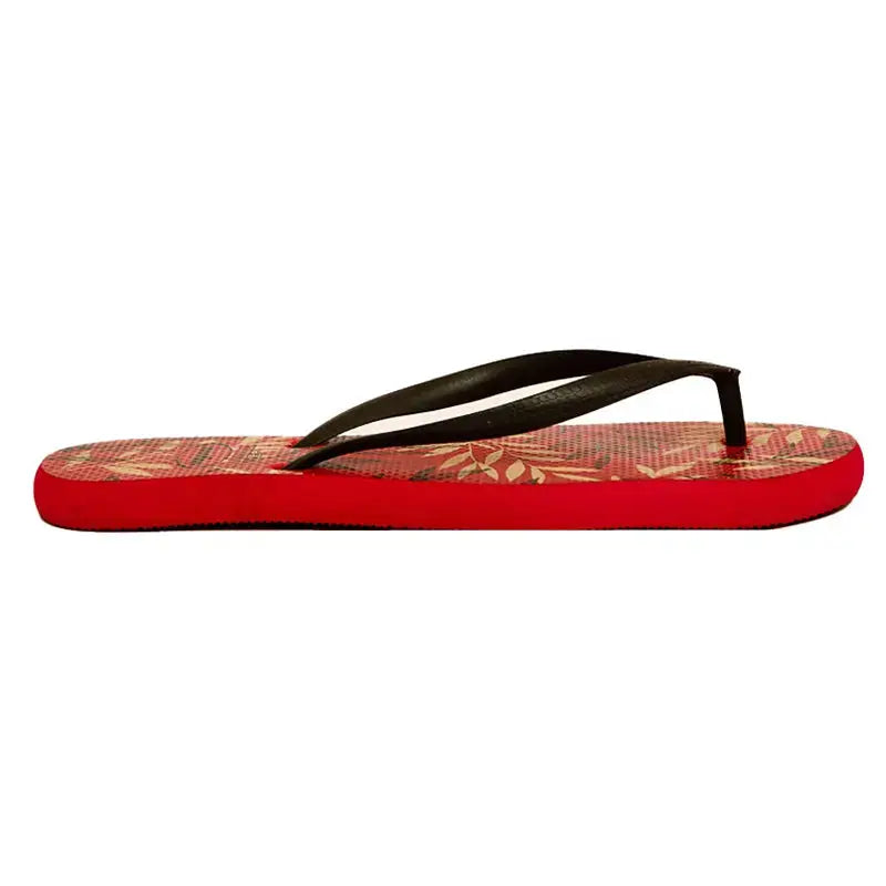 Chic flip-flops with a soft leafy print, designed for easy summer days.
Flexible rubber straps and cushioned soles for a smooth, natural stride.
A breezy, casual choice for walks, errands, and relaxed hangouts.
Available in 5 statement colors- red, black, beige, maroon and off-white.